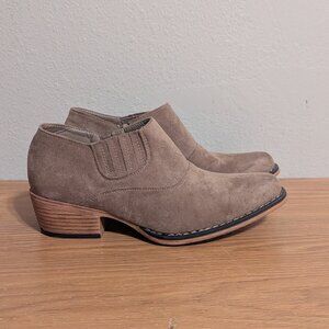 PIERRE DUMAS FAUX SUEDE ANKLE BOOTIES SIZE 6.5 new